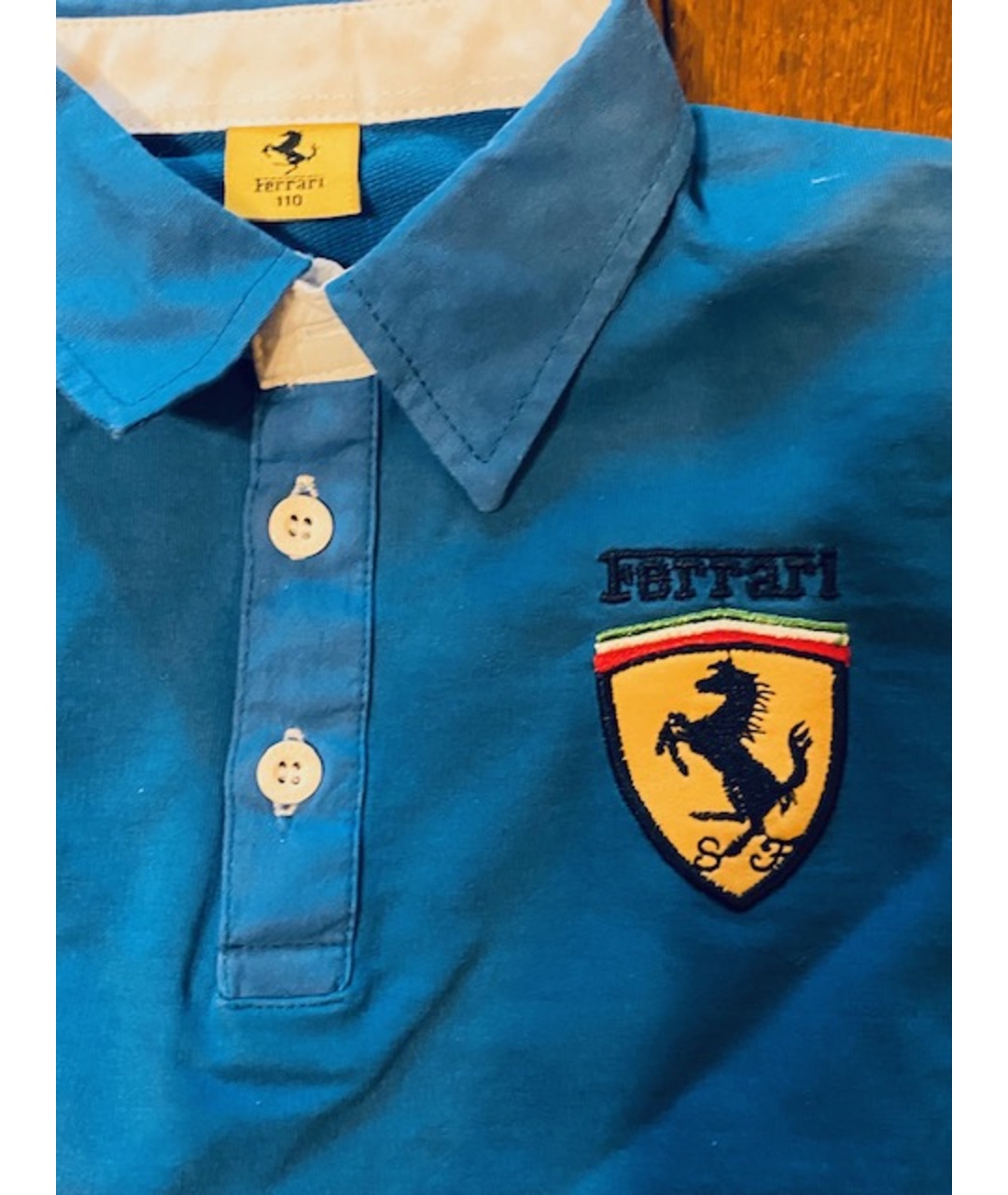FERRARI KIDS Синяя хлопковая детская рубашка, фото 7