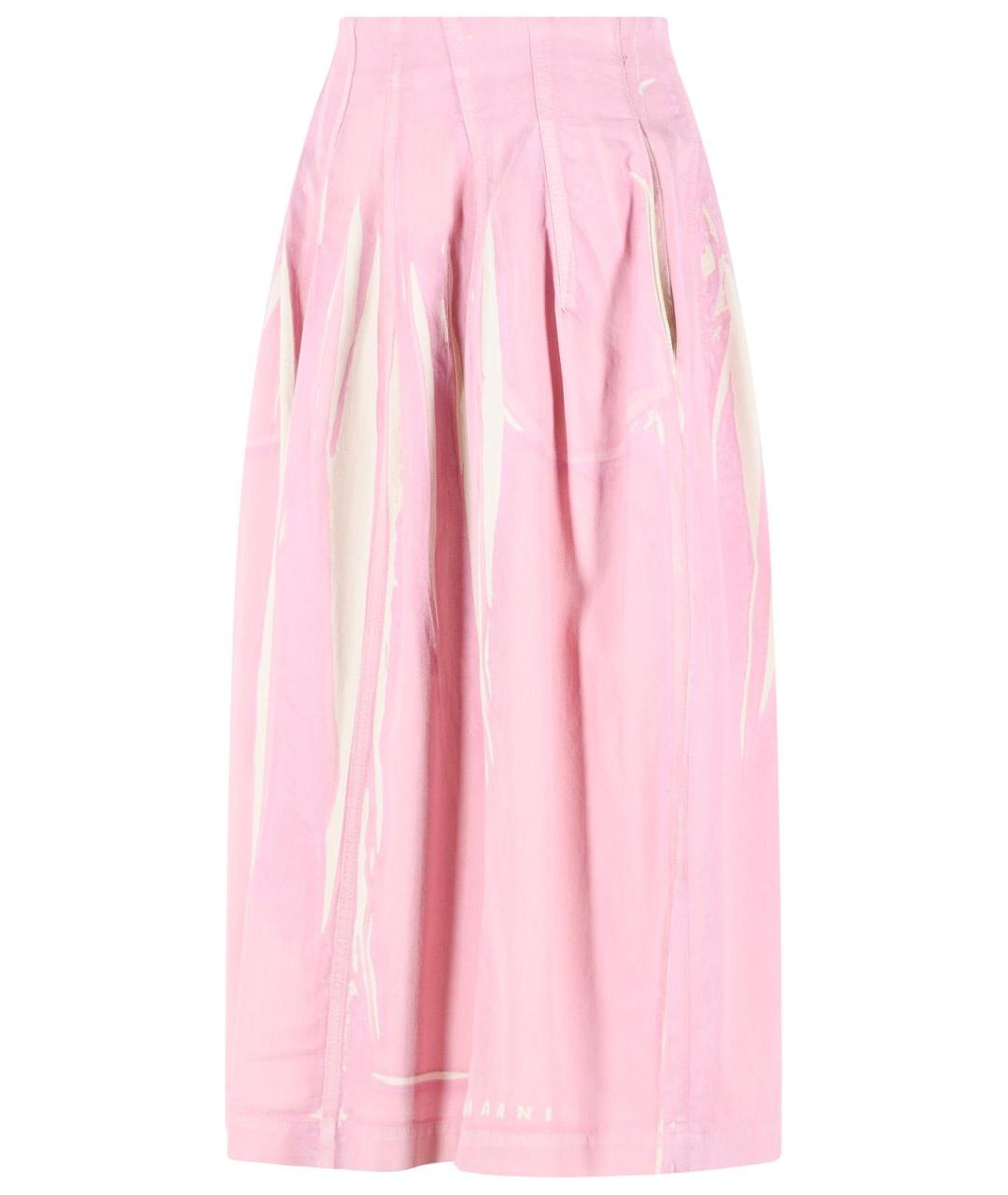 MARNI Розовая хлопковая юбка миди, фото 2