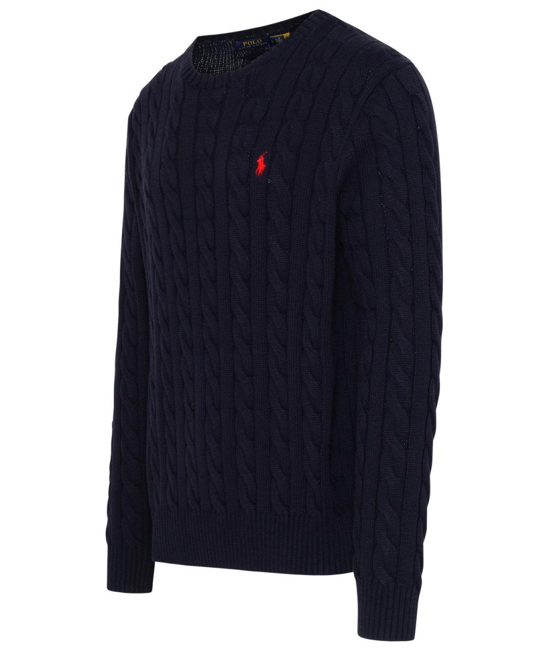 POLO RALPH LAUREN Темно-синий хлопковый джемпер / свитер, фото 2