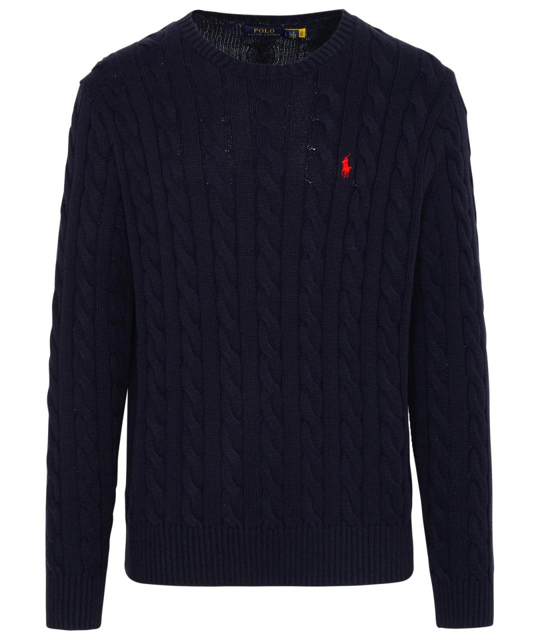 POLO RALPH LAUREN Темно-синий хлопковый джемпер / свитер, фото 1