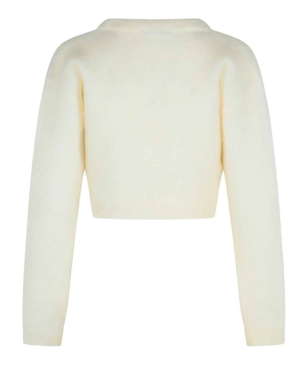 ALESSANDRA RICH Белый шерстяной кардиган, фото 3