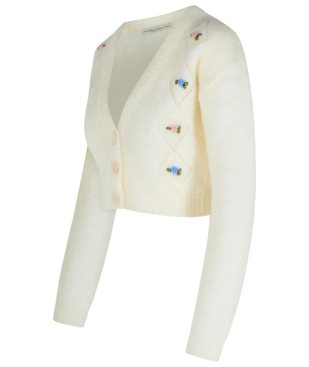 ALESSANDRA RICH Белый шерстяной кардиган, фото 2