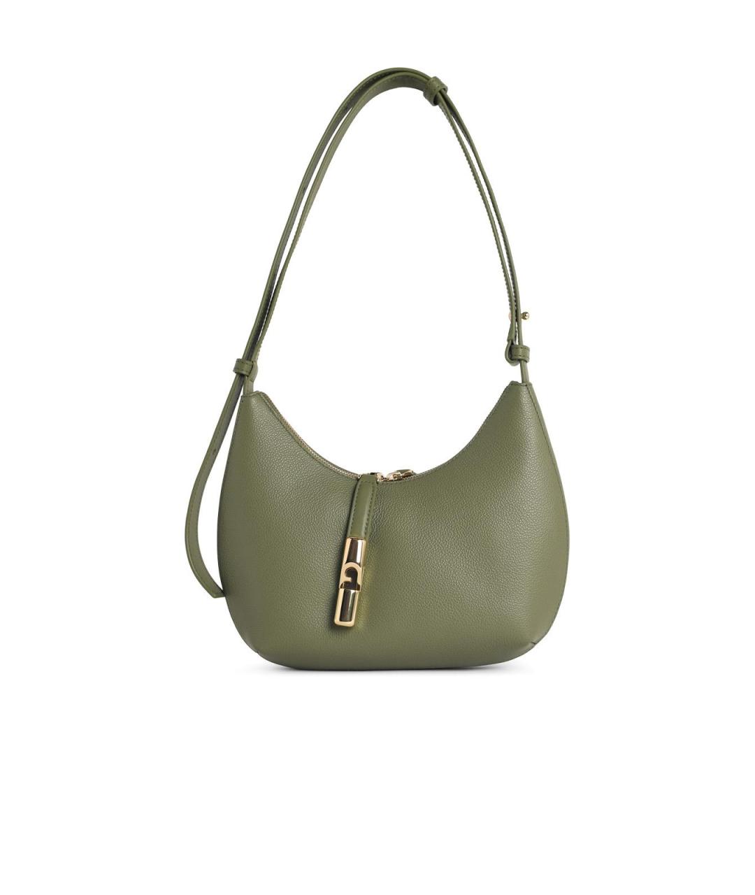 FURLA Зеленая кожаная сумка через плечо, фото 3