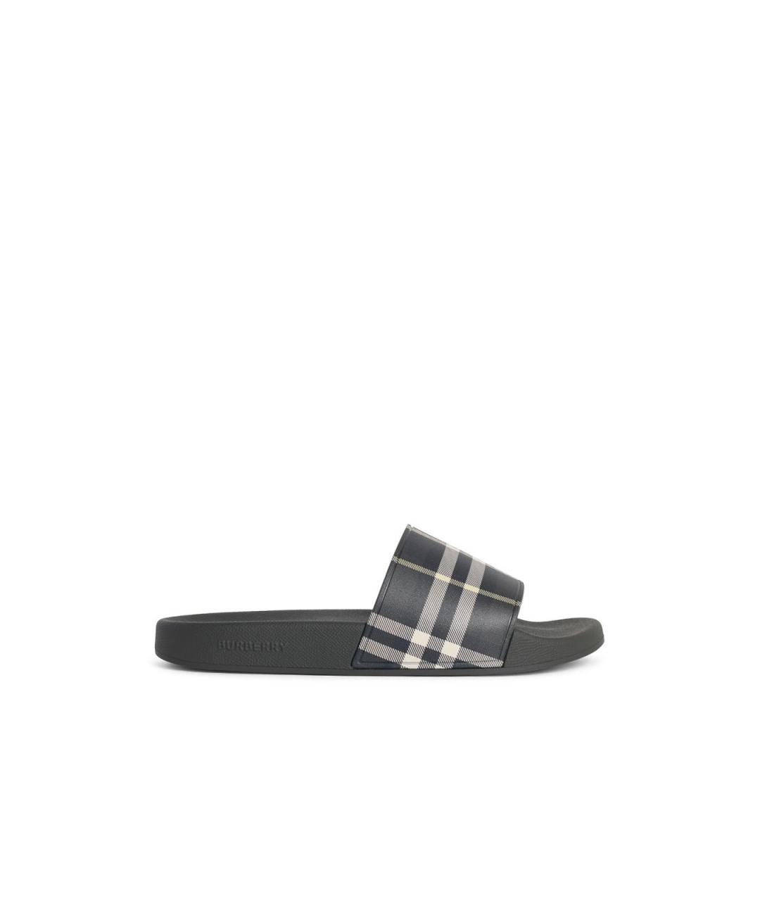 BURBERRY Коричневые резиновые шлепанцы, фото 1