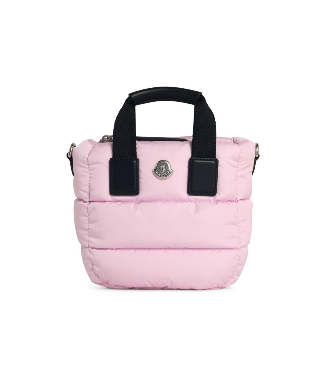 MONCLER Розовая синтетическая сумка тоут, фото 1