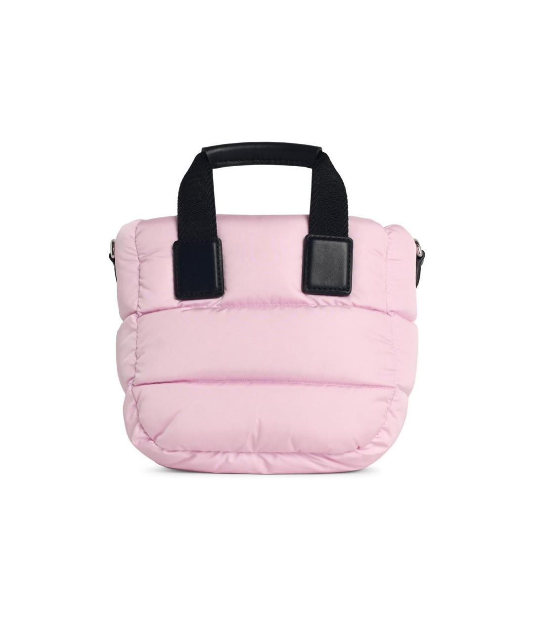 MONCLER Розовая синтетическая сумка тоут, фото 3