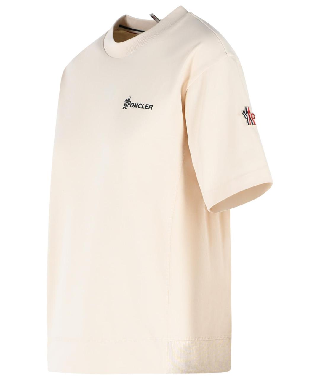 MONCLER GRENOBLE Белая хлопковая футболка, фото 2