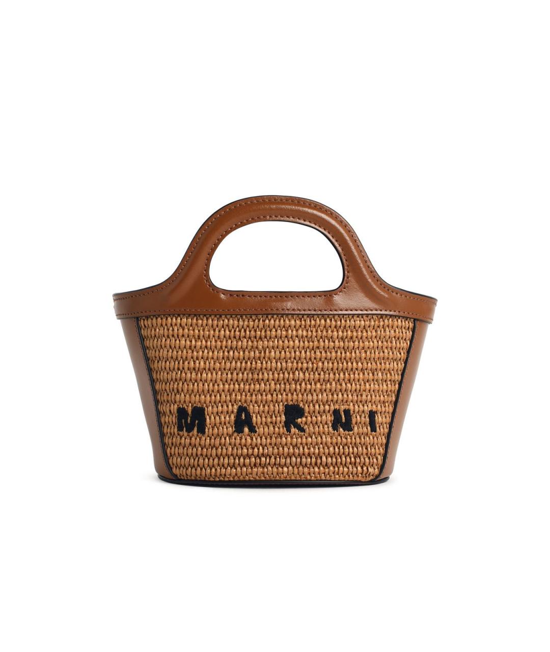 MARNI Коричневая хлопковая сумка тоут, фото 1