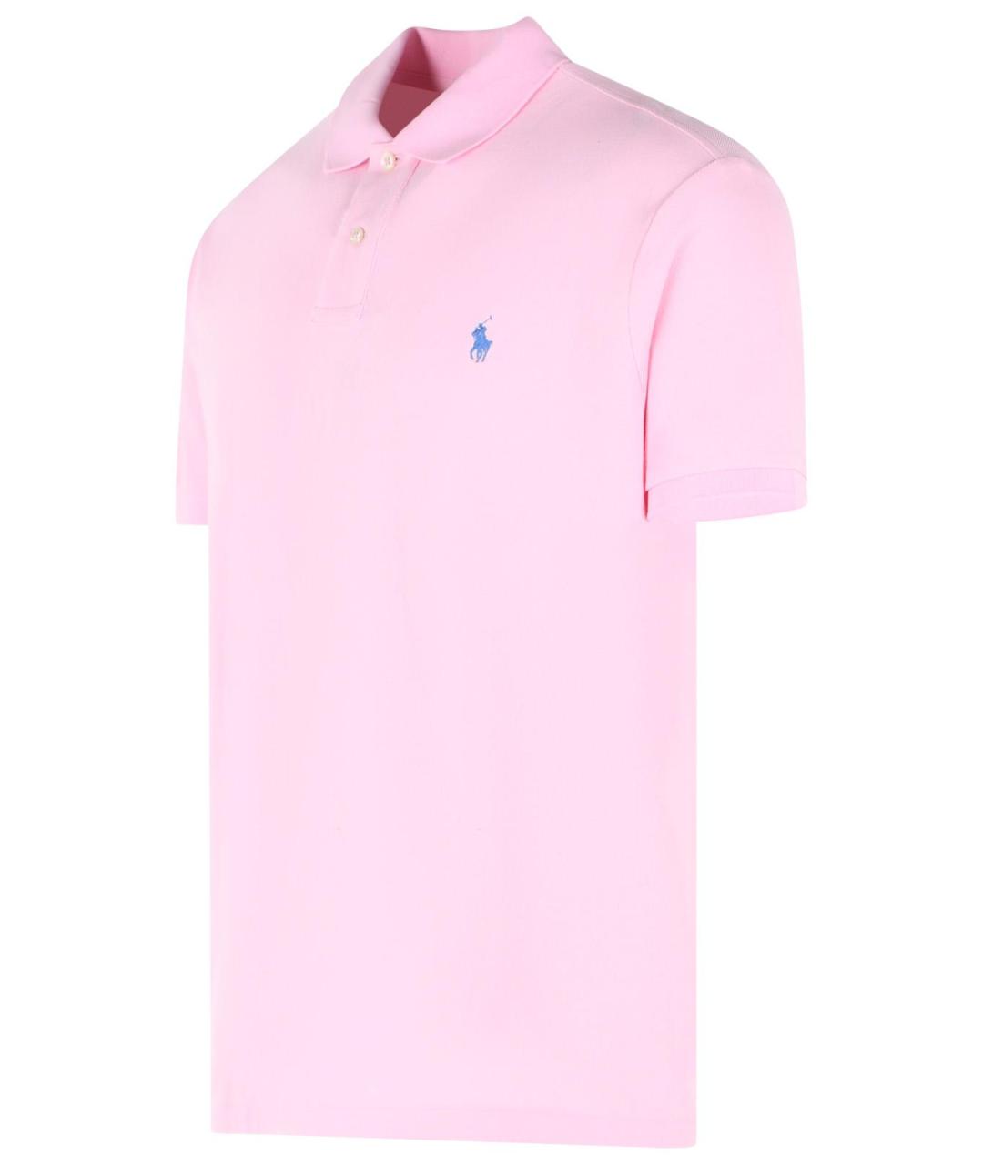 POLO RALPH LAUREN Розовое хлопковое поло с коротким рукавом, фото 2