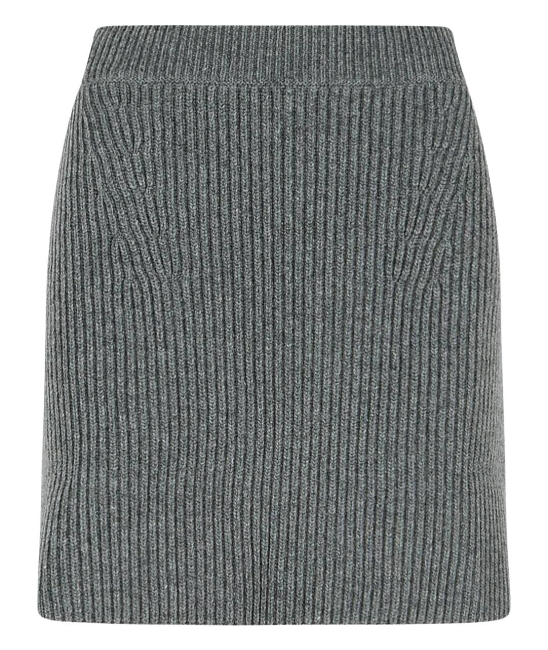JIL SANDER Серая шерстяная юбка мини, фото 1