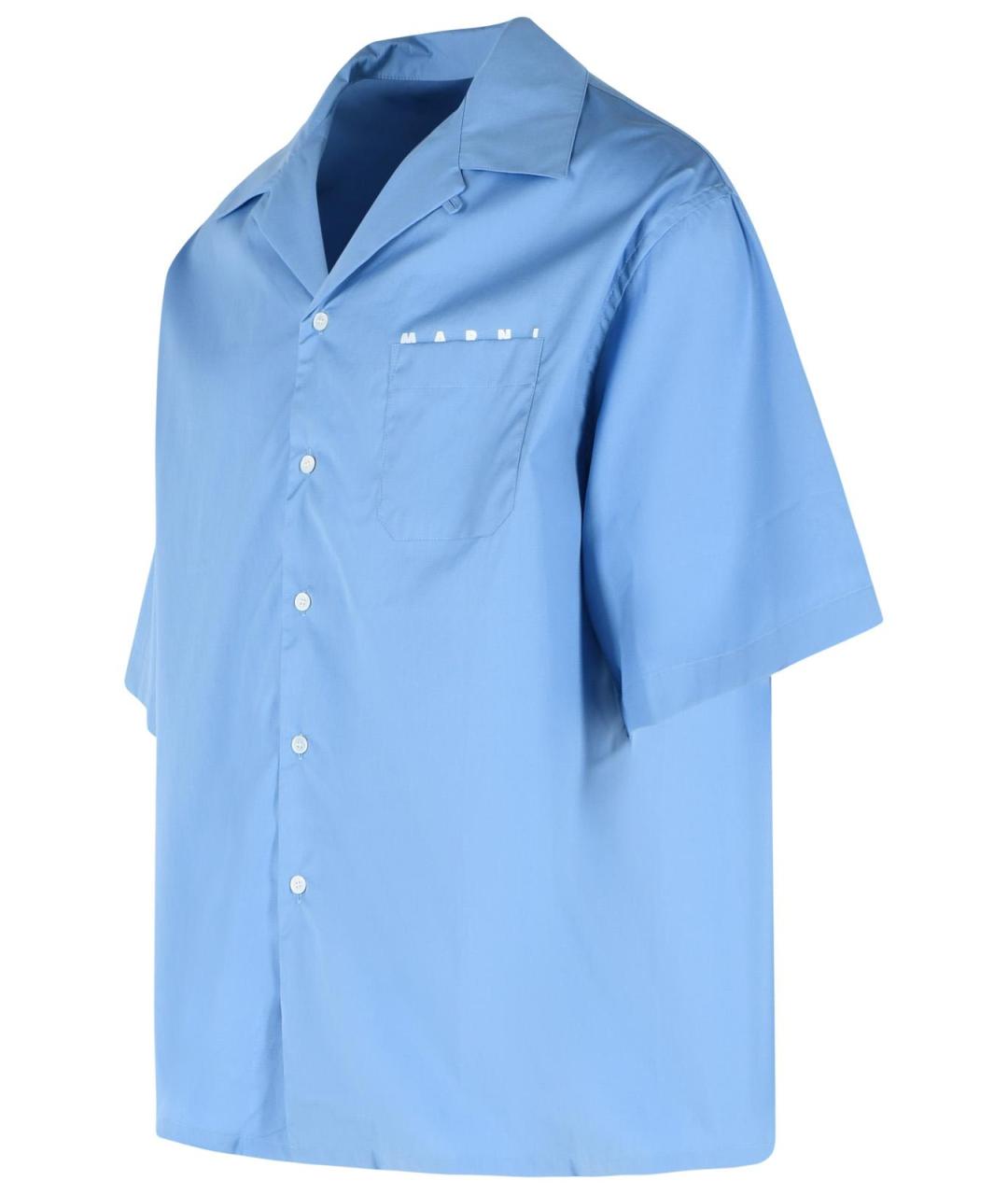 MARNI Голубая хлопковая кэжуал рубашка, фото 2