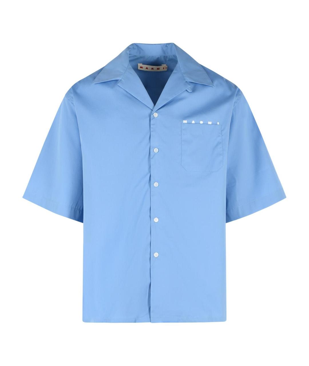 MARNI Голубая хлопковая кэжуал рубашка, фото 1
