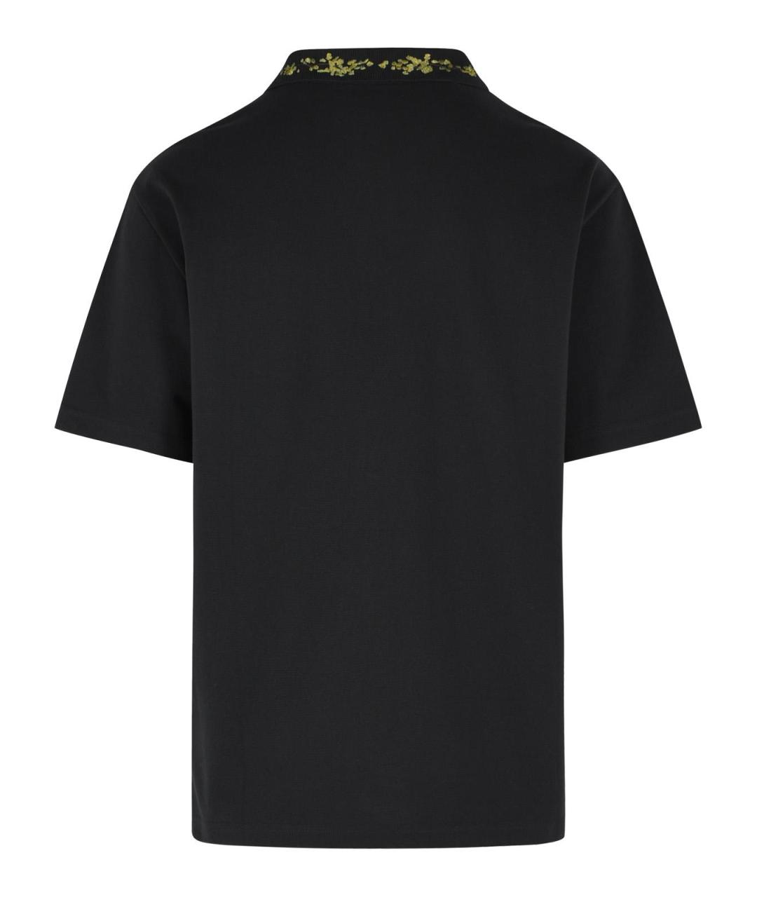 AMIRI Черное хлопковое поло с коротким рукавом, фото 3