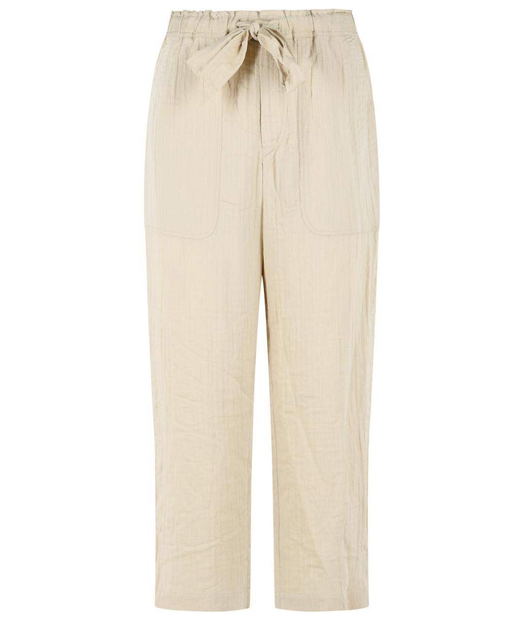 ISABEL MARANT Бежевые вискозные прямые брюки, фото 1