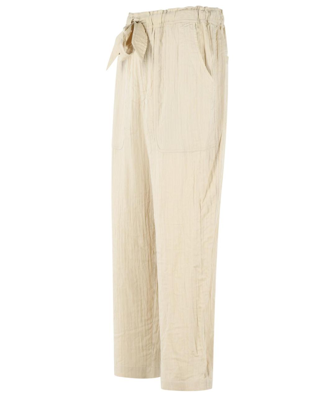 ISABEL MARANT Бежевые вискозные прямые брюки, фото 2