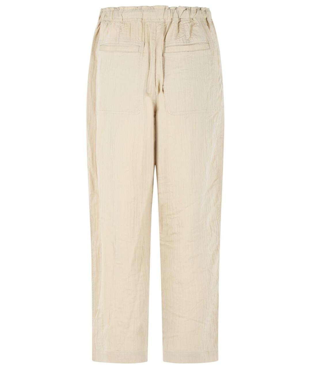 ISABEL MARANT Бежевые вискозные прямые брюки, фото 3