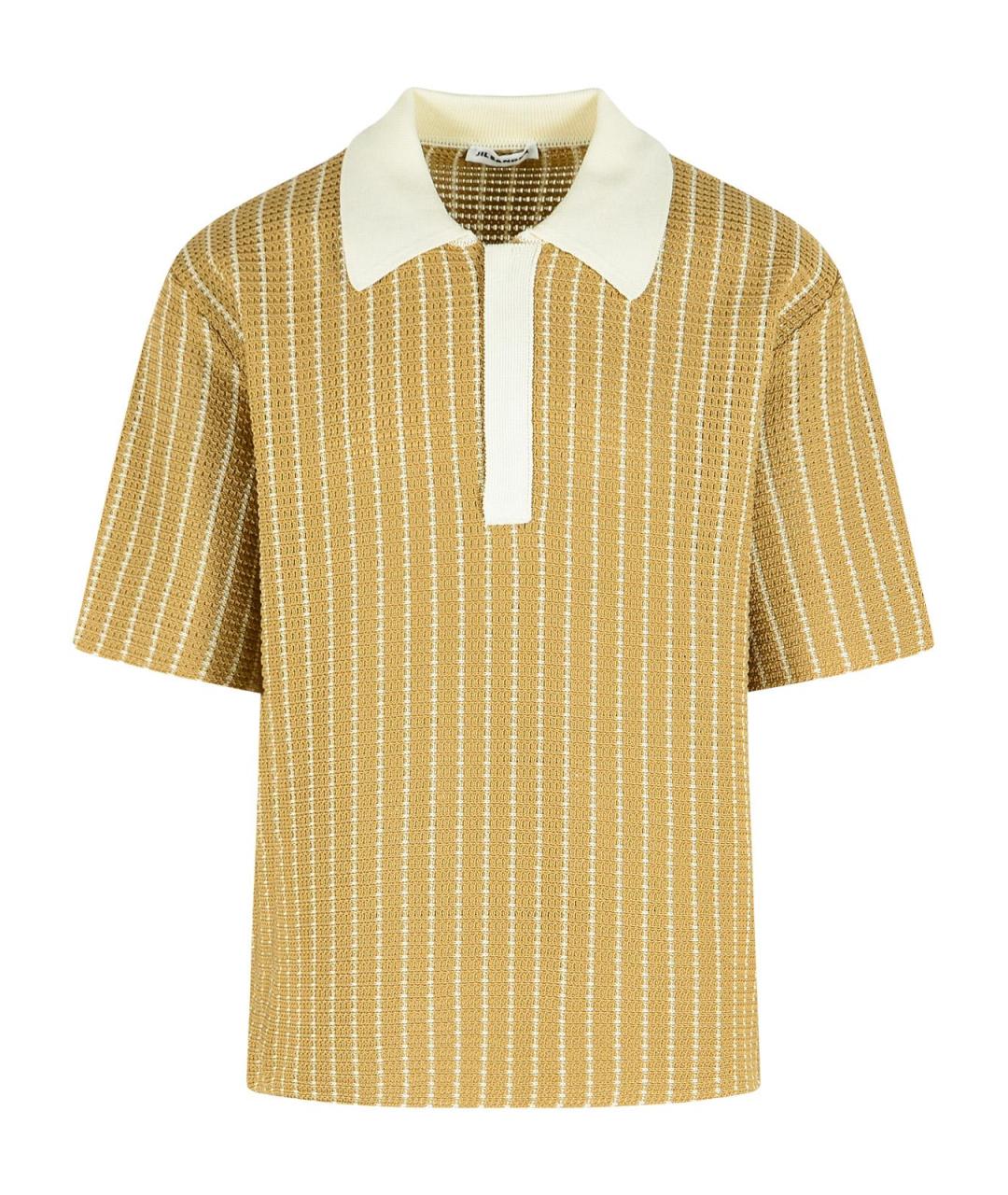 JIL SANDER Бежевое хлопковое поло с коротким рукавом, фото 1