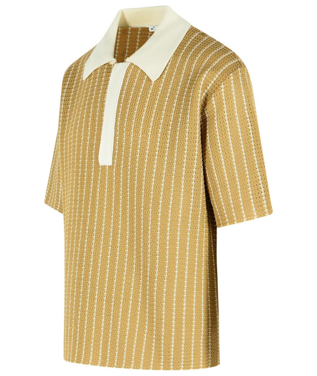 JIL SANDER Бежевое хлопковое поло с коротким рукавом, фото 2