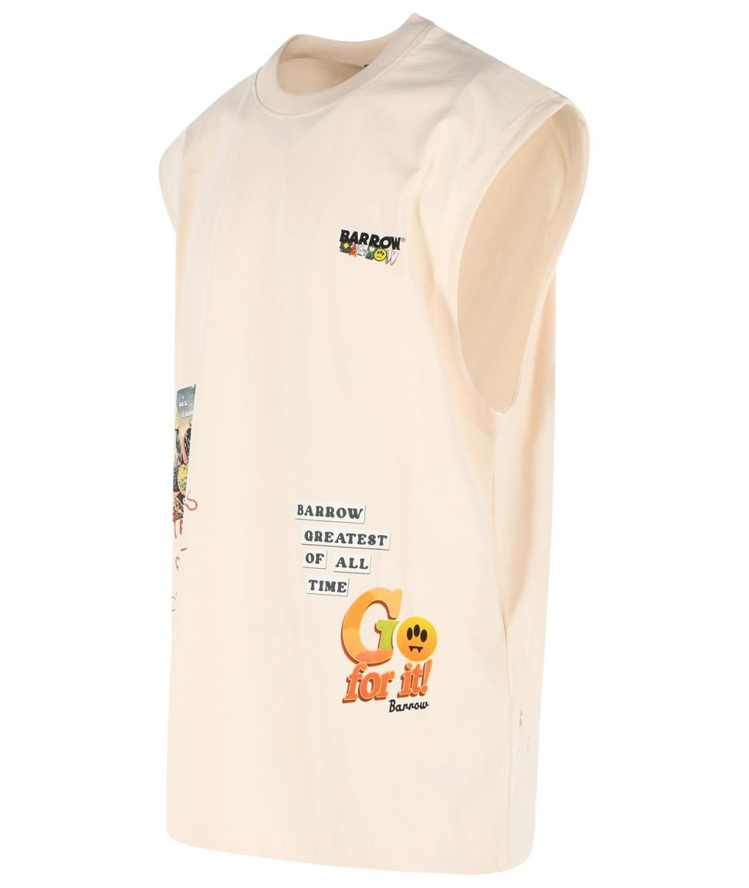 BARROW Бежевая хлопковая майка, фото 2