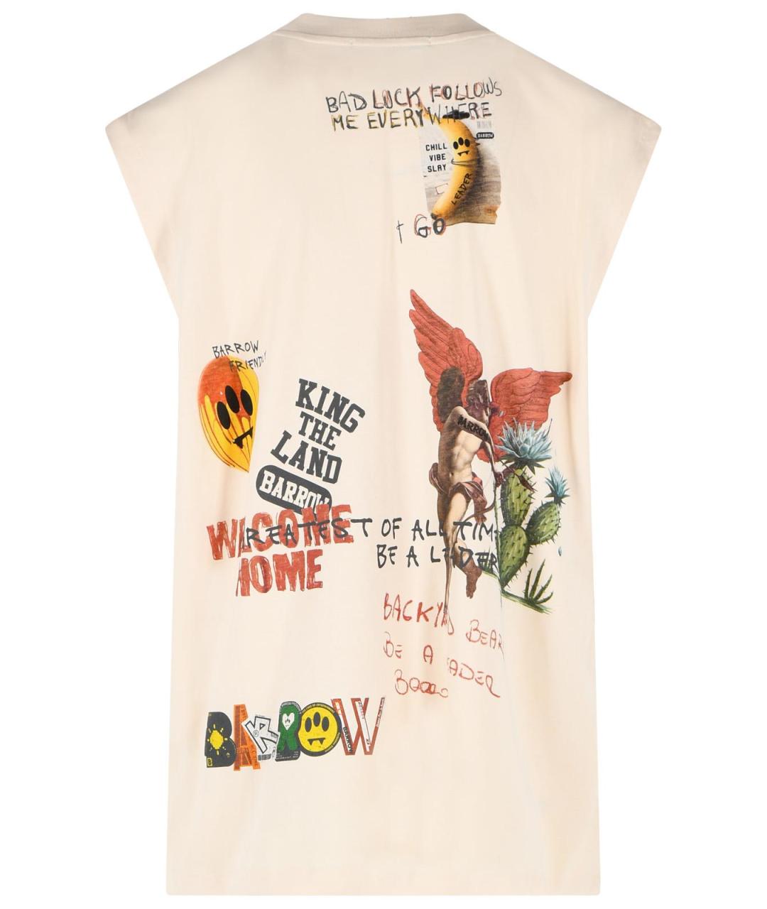 BARROW Бежевая хлопковая майка, фото 3
