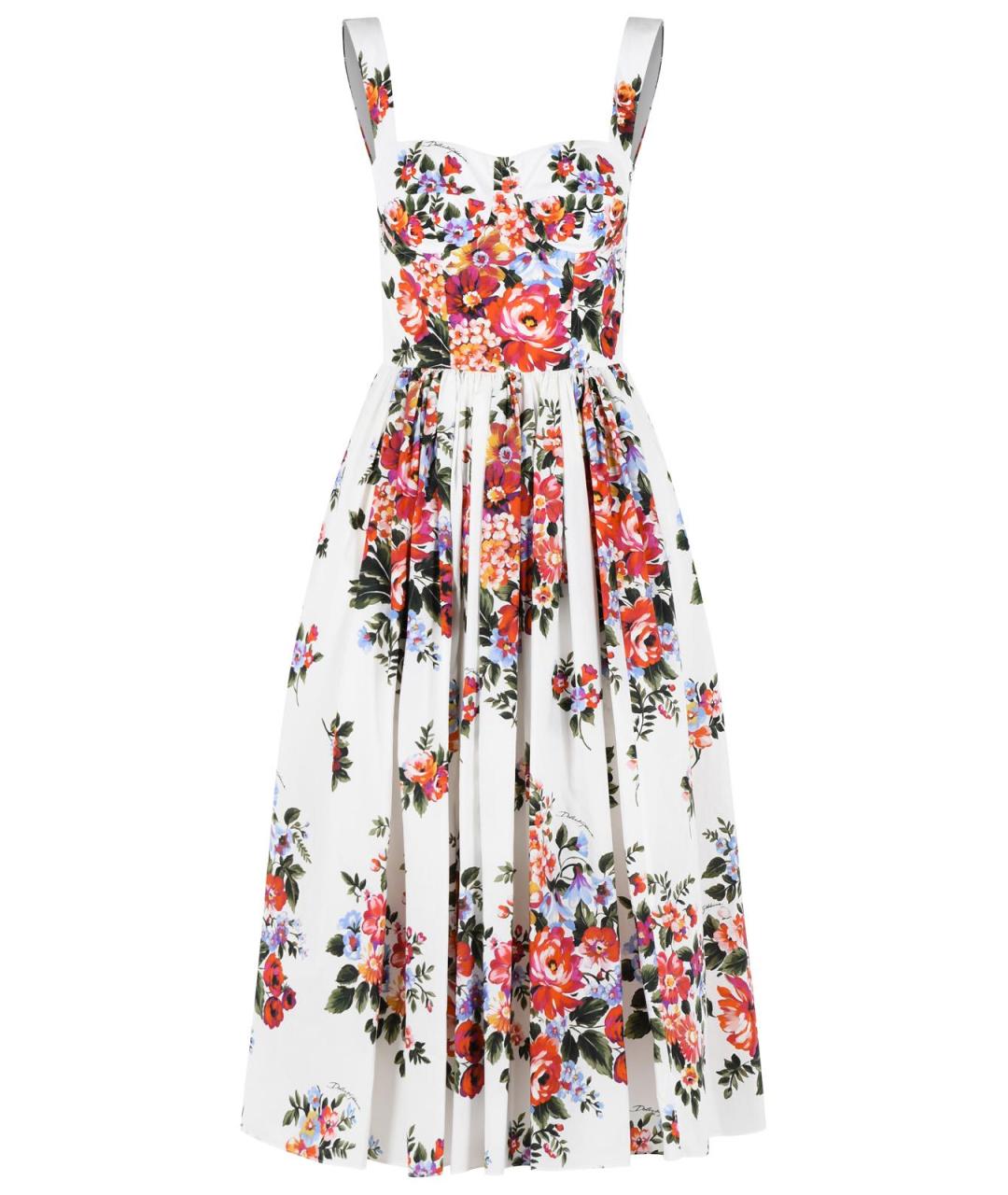 DOLCE&GABBANA Белый хлопковый сарафан, фото 1