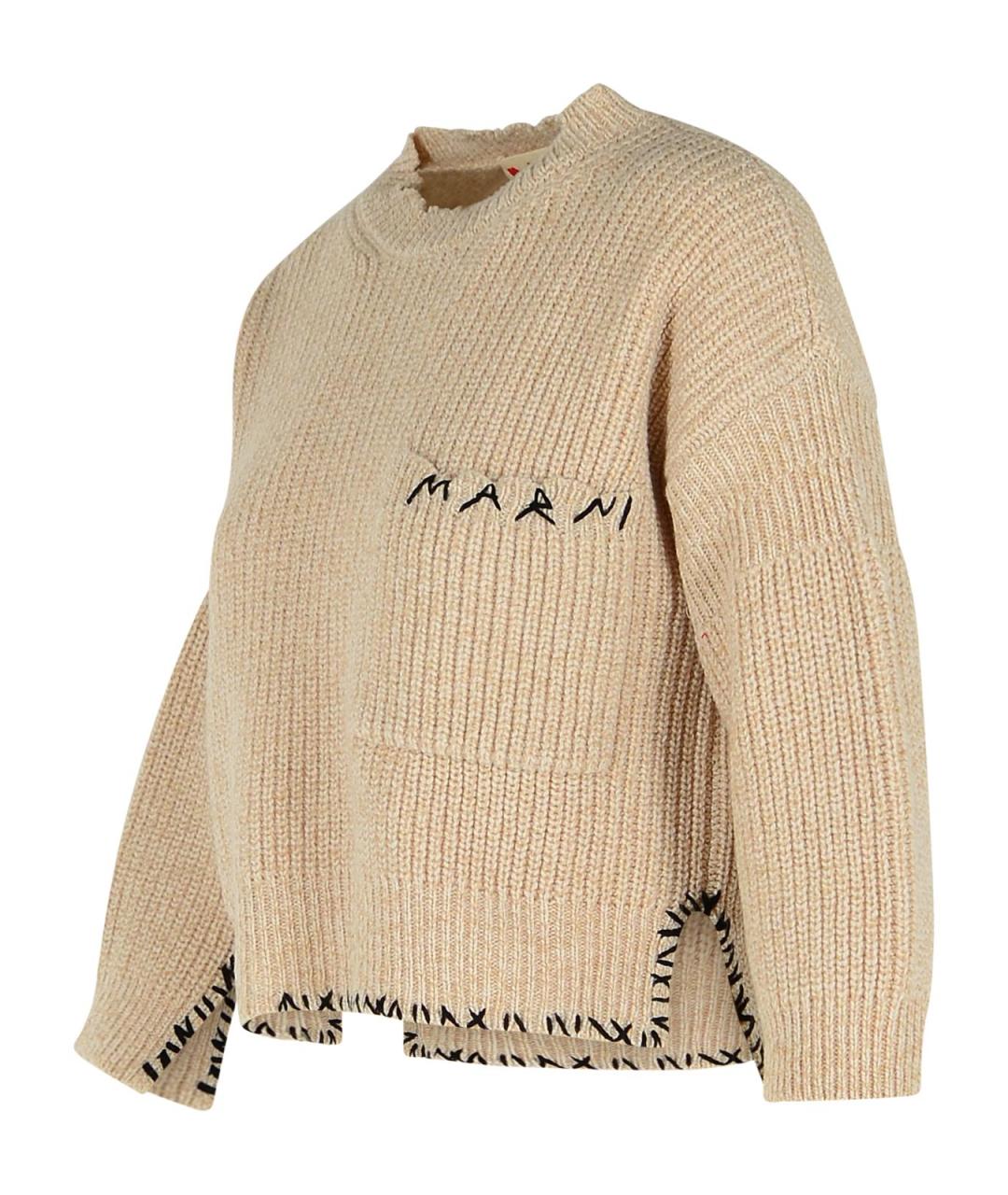MARNI Бежевый шерстяной джемпер / свитер, фото 2