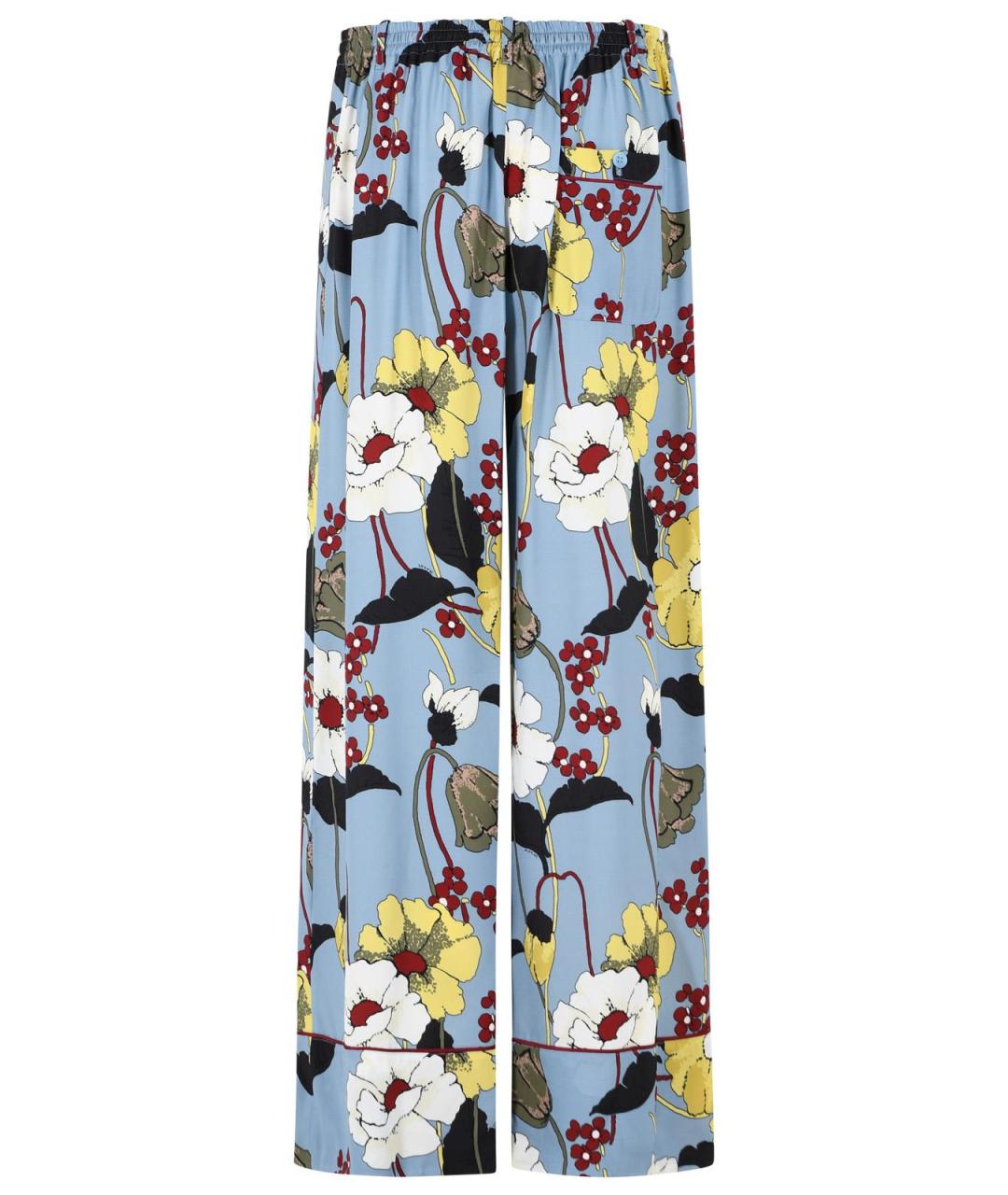 MARNI Голубые вискозные прямые брюки, фото 3