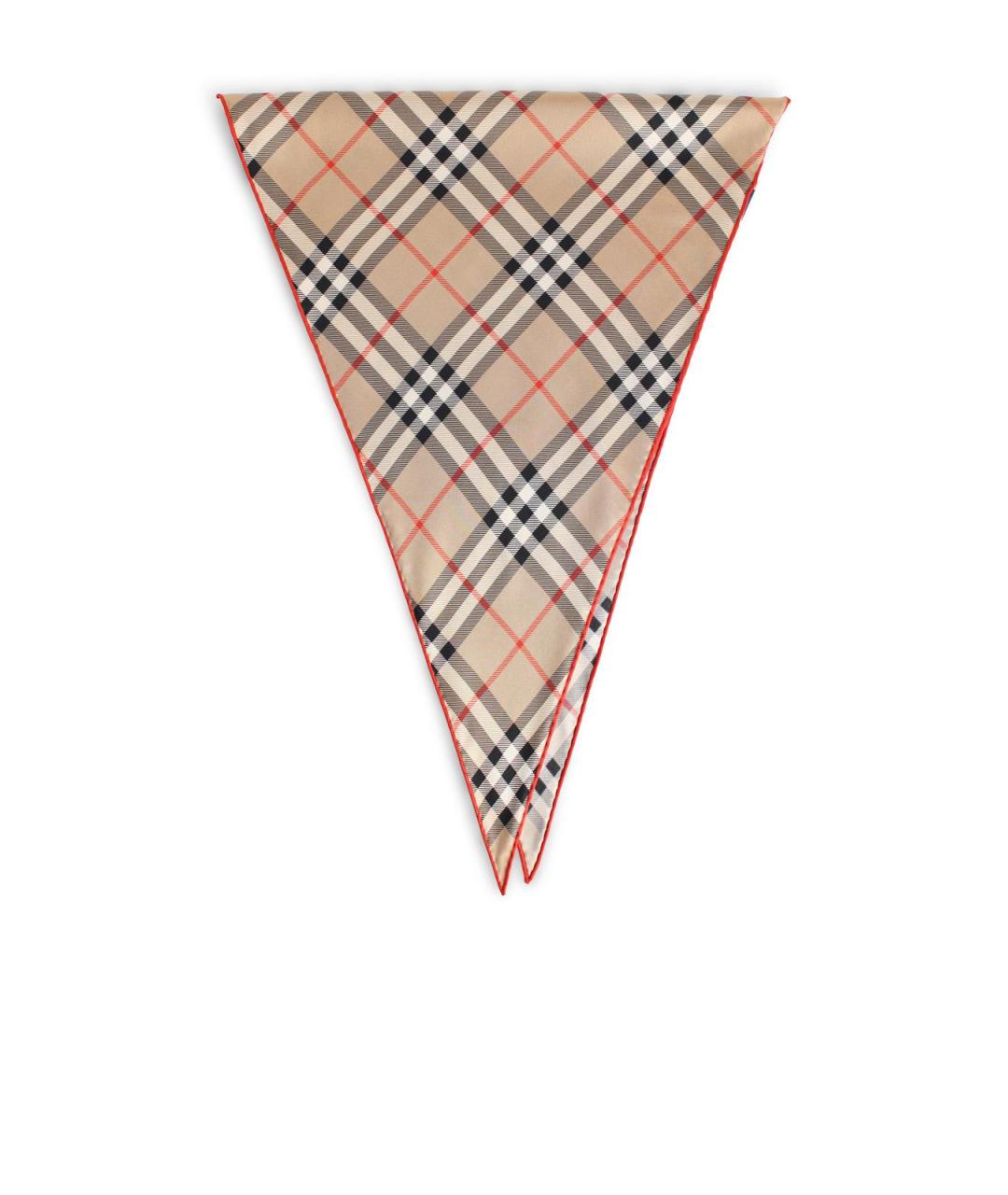 BURBERRY Бежевый шелковый шарф, фото 2