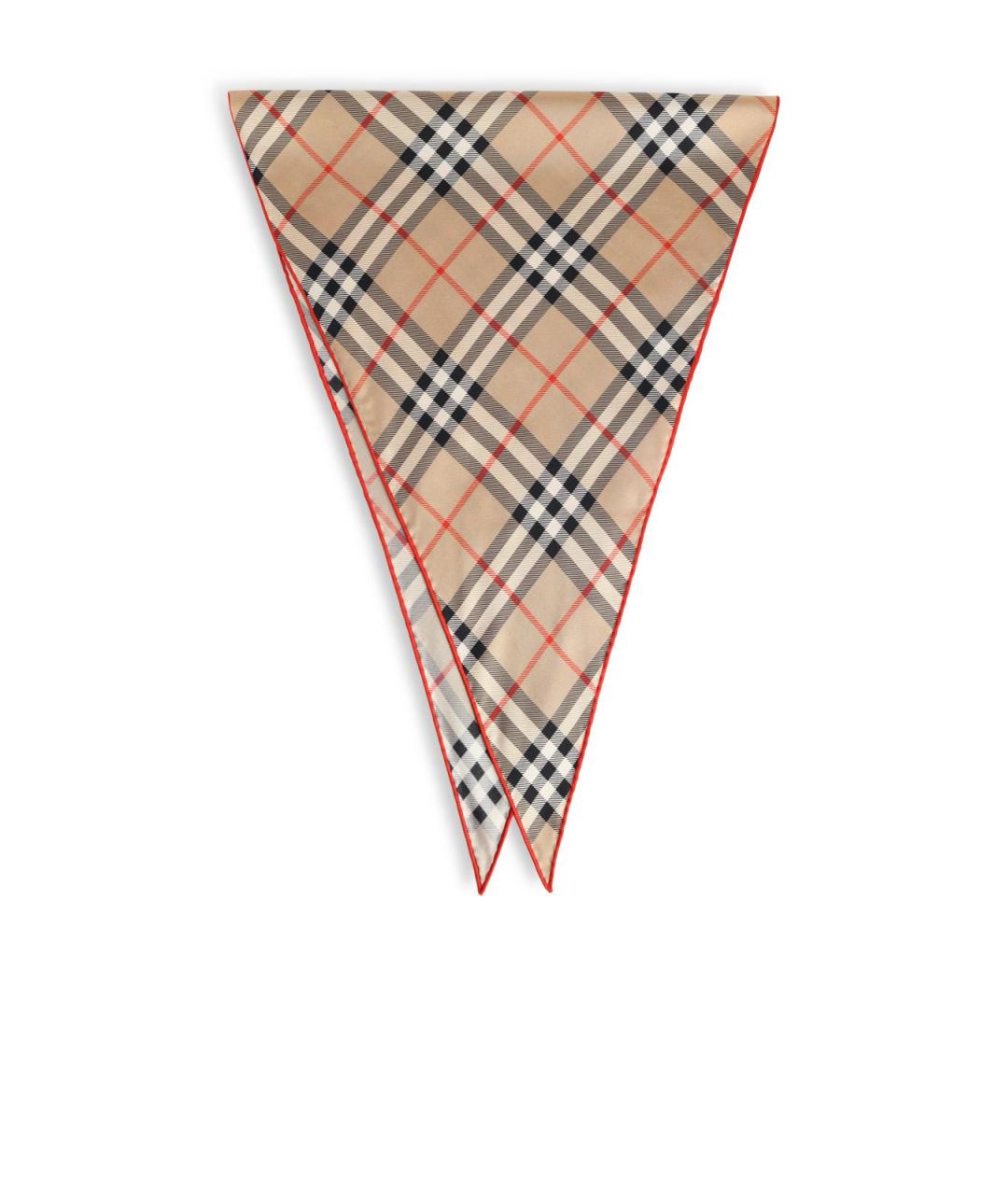 BURBERRY Бежевый шелковый шарф, фото 1