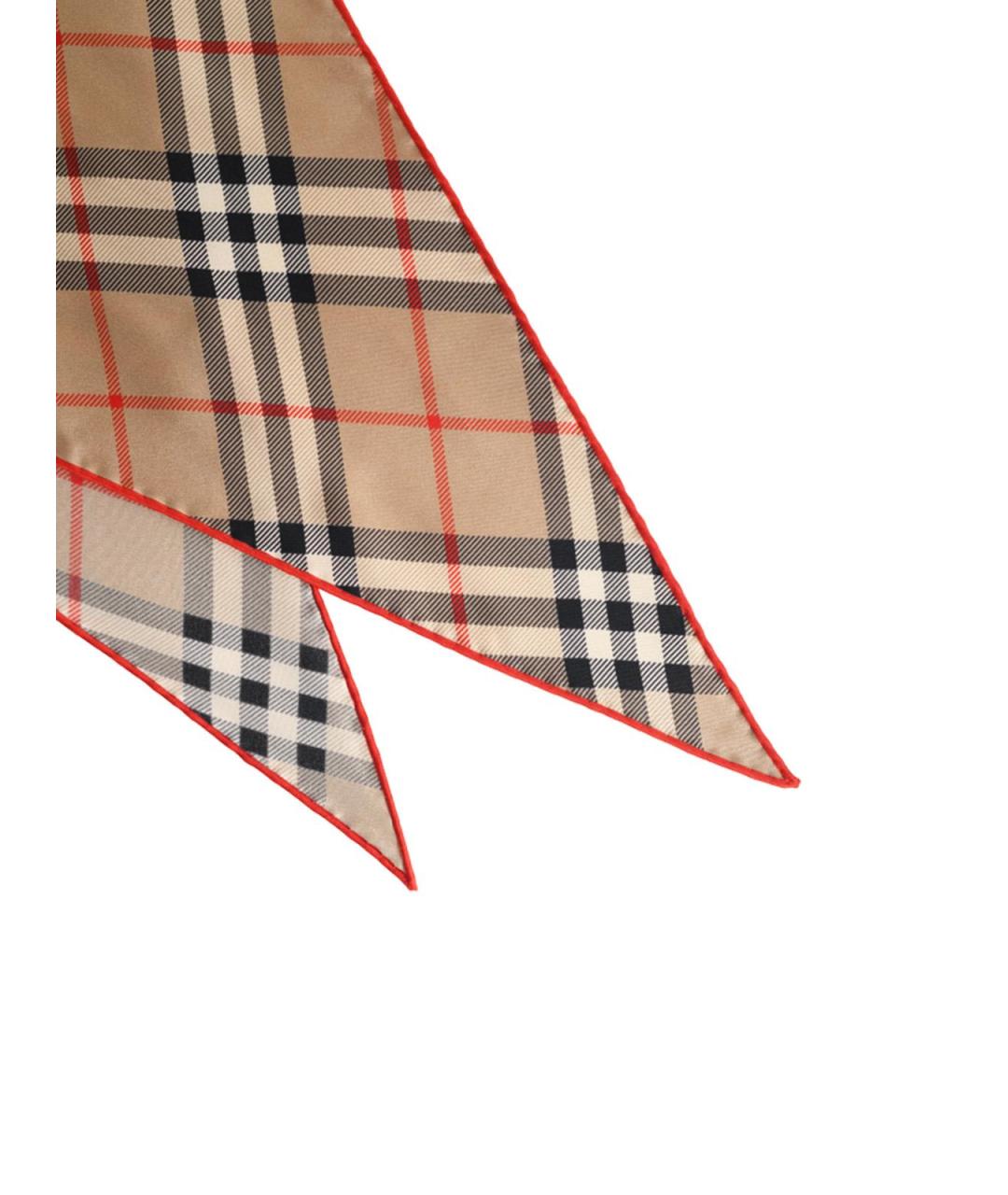BURBERRY Бежевый шелковый шарф, фото 3