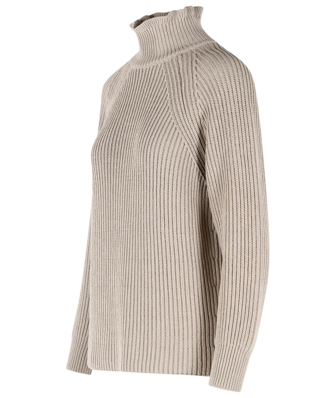 MAX MARA Бежевый хлопковый джемпер / свитер, фото 2