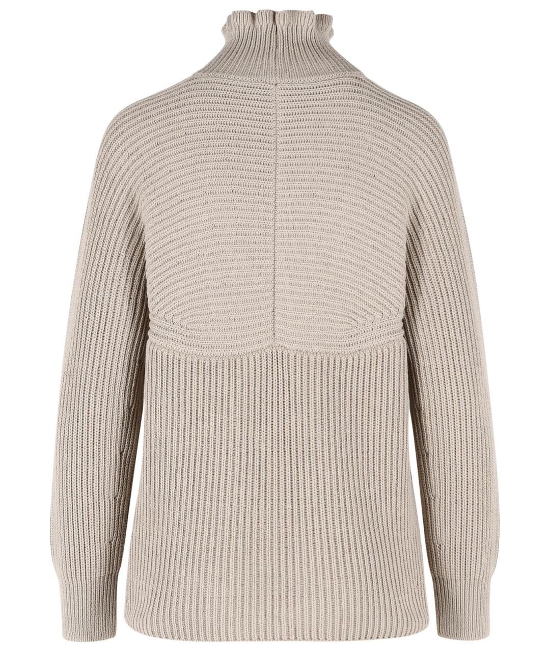 MAX MARA Бежевый хлопковый джемпер / свитер, фото 3