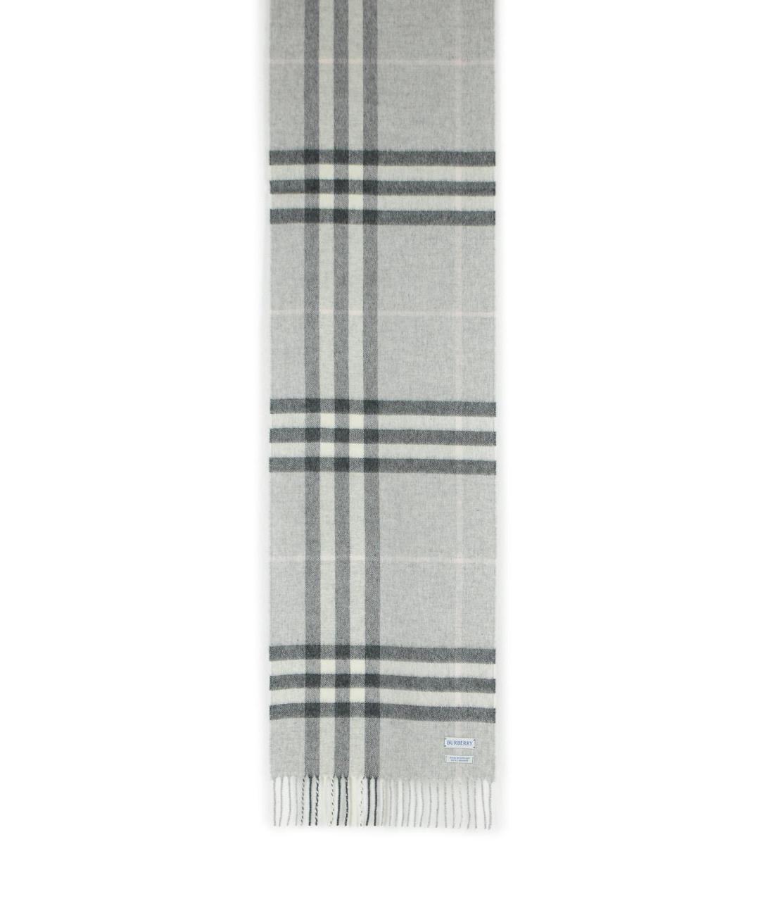 BURBERRY Серый кашемировый шарф, фото 1