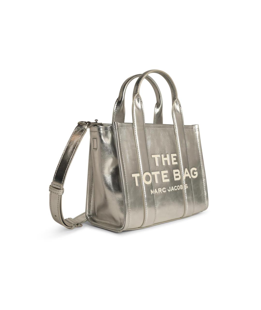 MARC JACOBS Серебряная кожаная сумка тоут, фото 2