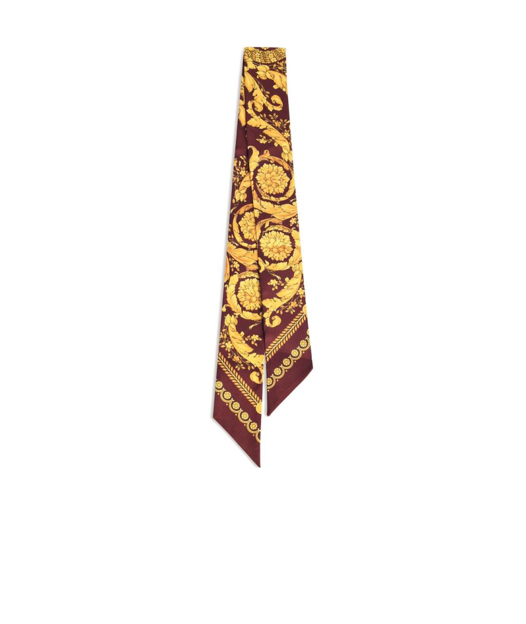 VERSACE Бордовый шелковый шарф, фото 1