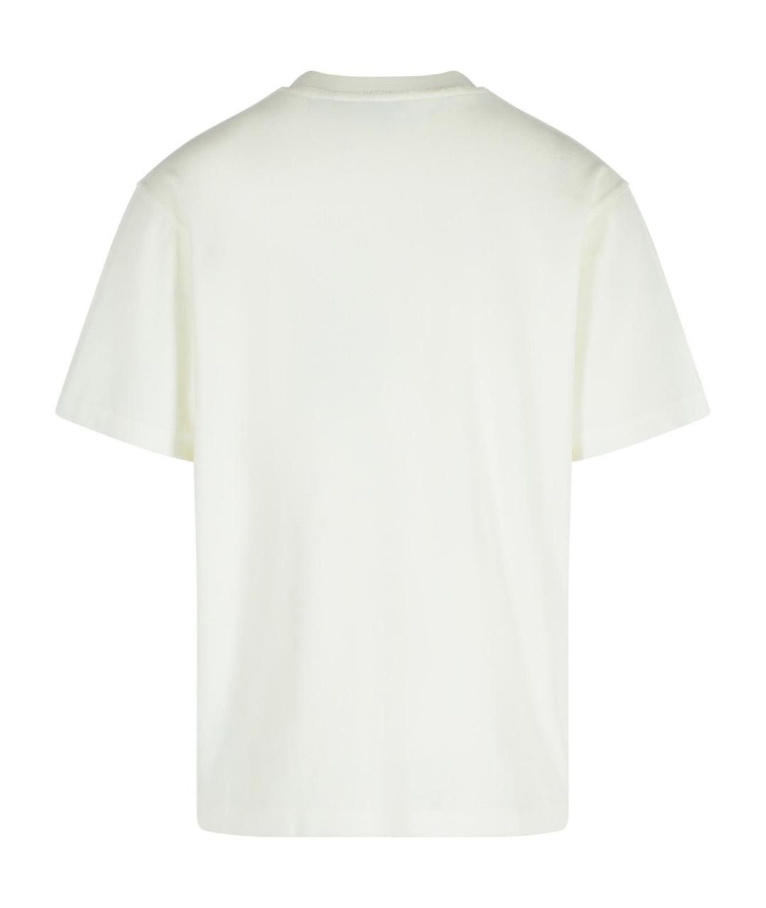 BURBERRY Белая хлопковая футболка, фото 3