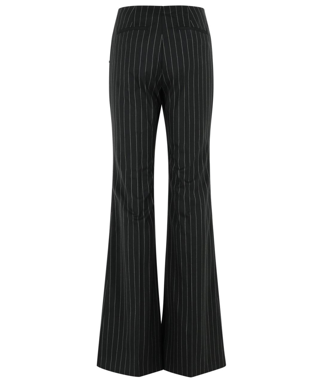 SPORTMAX Черные шерстяные прямые брюки, фото 3