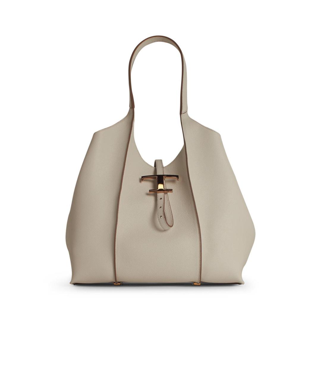 TOD'S Белая кожаная сумка тоут, фото 1