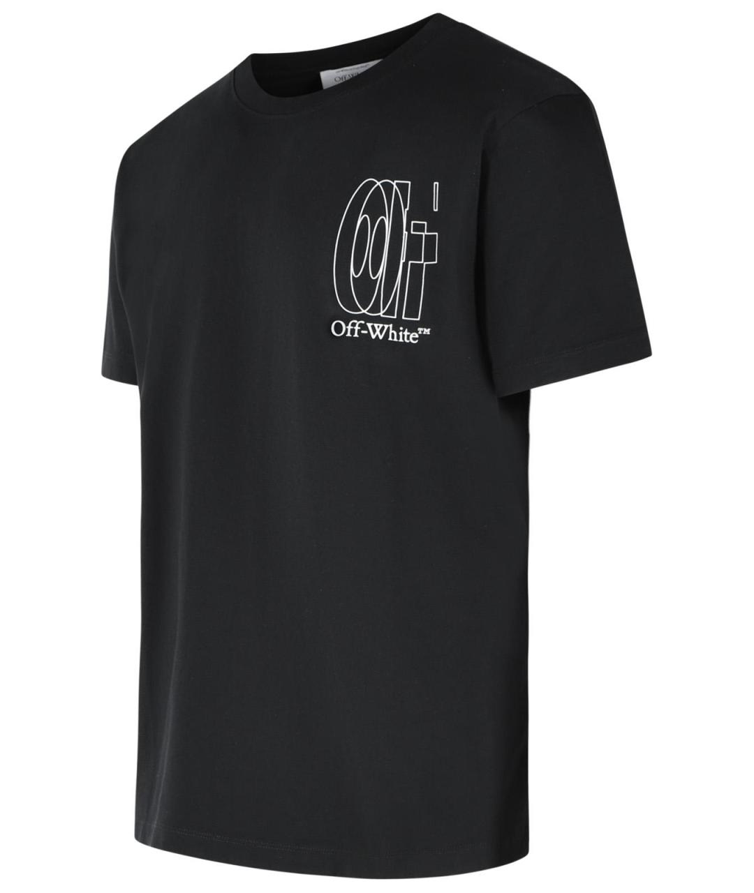 OFF-WHITE Черная хлопковая футболка, фото 2