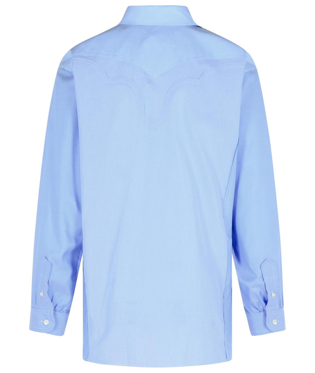 MAISON MARGIELA Голубая хлопковая кэжуал рубашка, фото 3