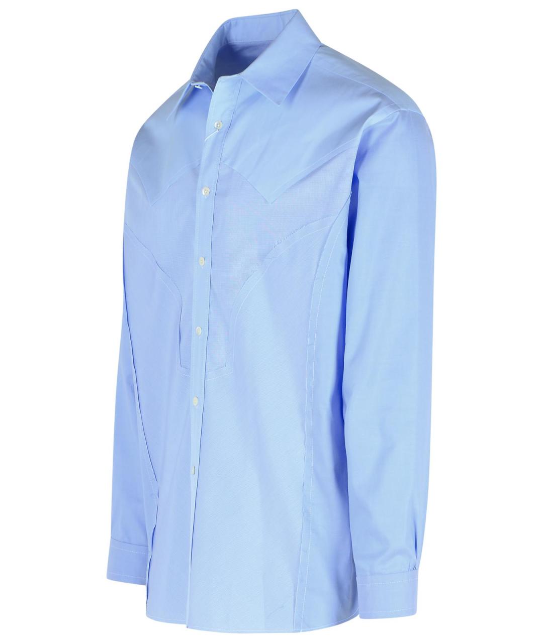 MAISON MARGIELA Голубая хлопковая кэжуал рубашка, фото 2