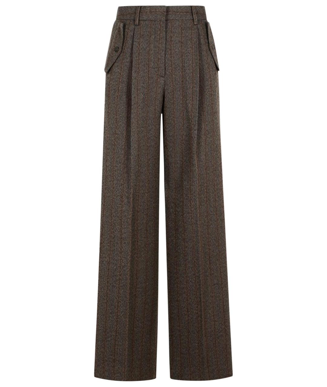 GOLDEN GOOSE DELUXE BRAND Коричневые шерстяные прямые брюки, фото 1