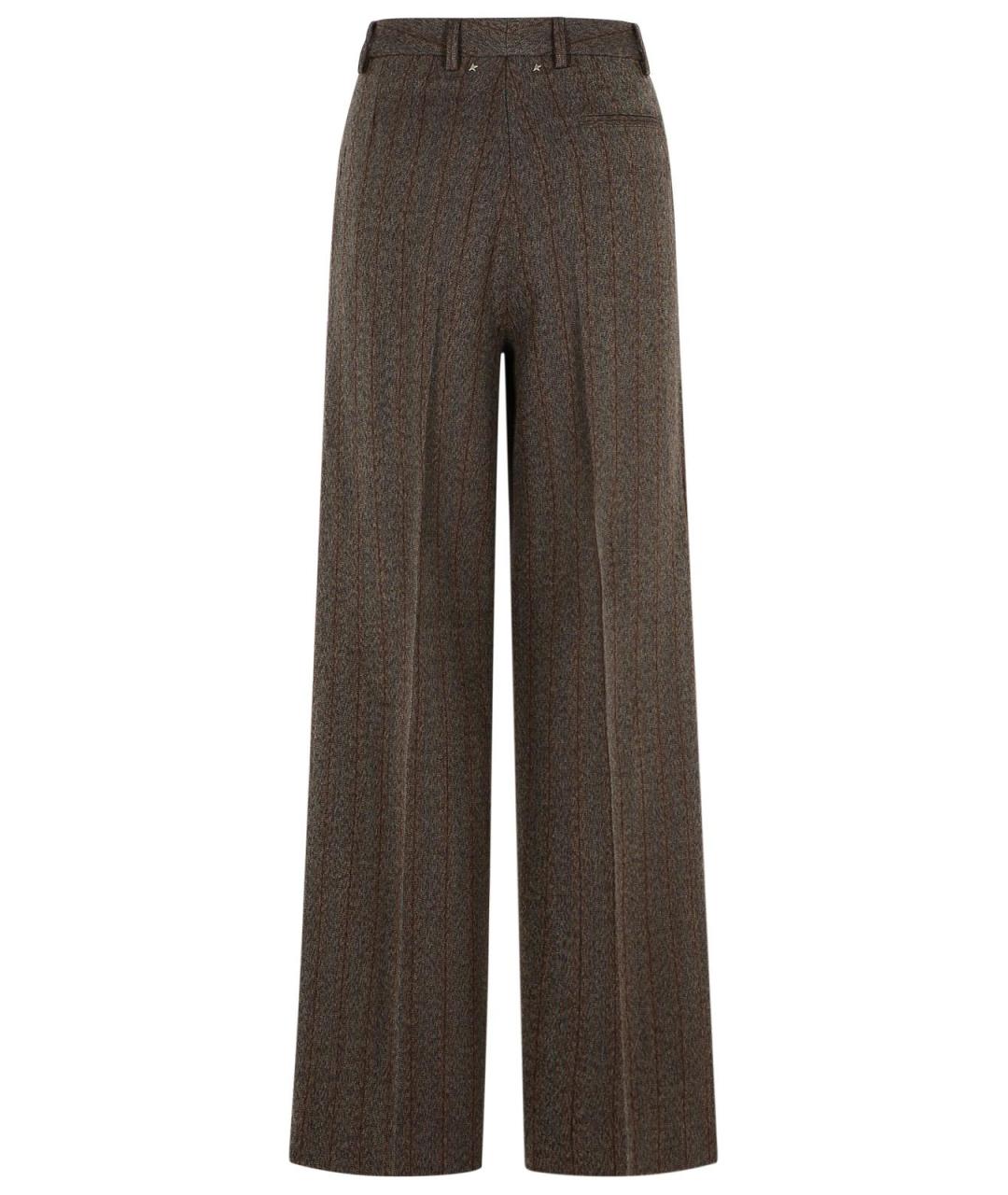 GOLDEN GOOSE DELUXE BRAND Коричневые шерстяные прямые брюки, фото 3