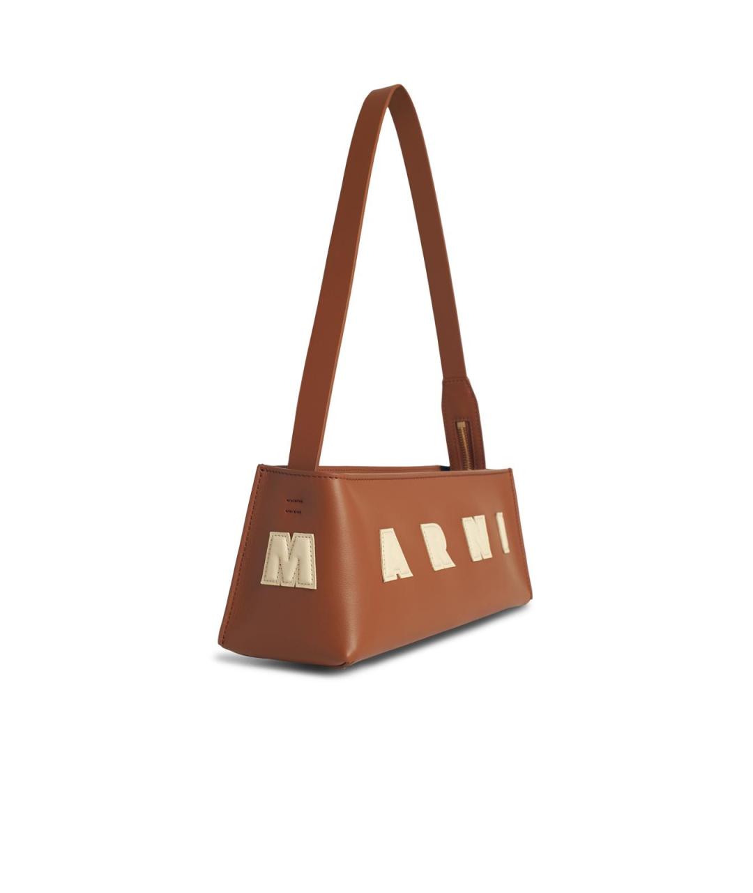MARNI Коричневая кожаная сумка через плечо, фото 2