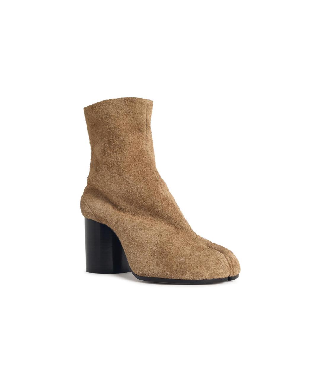 MAISON MARGIELA Бежевые кожаные ботильоны, фото 2