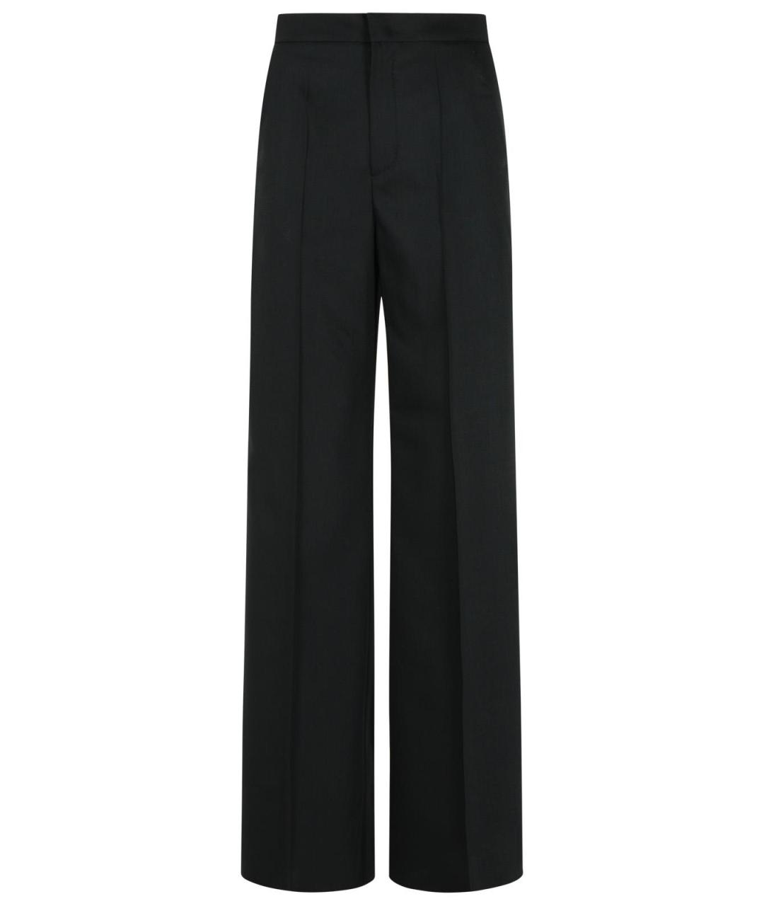 MAX MARA Черные шерстяные прямые брюки, фото 1