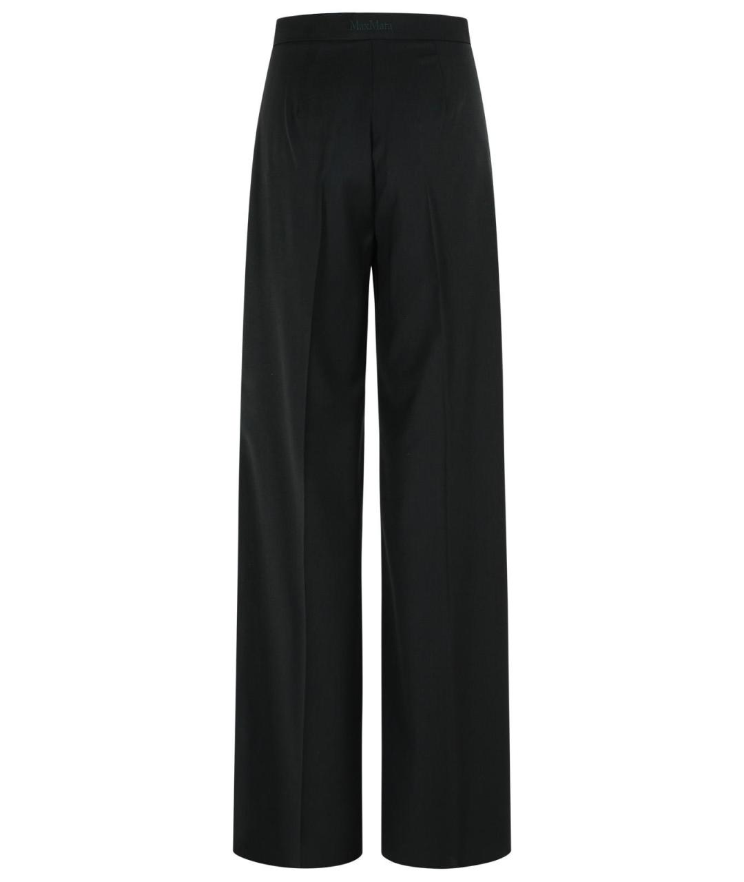 MAX MARA Черные шерстяные прямые брюки, фото 3