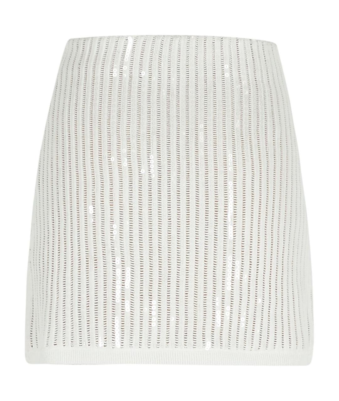 SELF-PORTRAIT Белая хлопковая юбка мини, фото 3