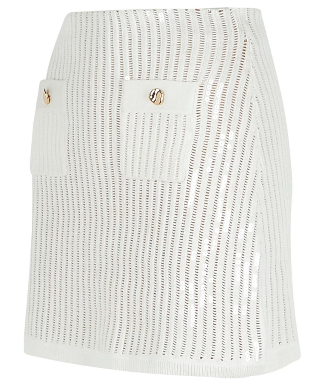 SELF-PORTRAIT Белая хлопковая юбка мини, фото 2