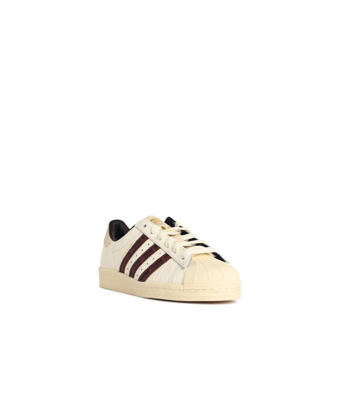 ADIDAS Белые кожаные низкие кроссовки / кеды, фото 2